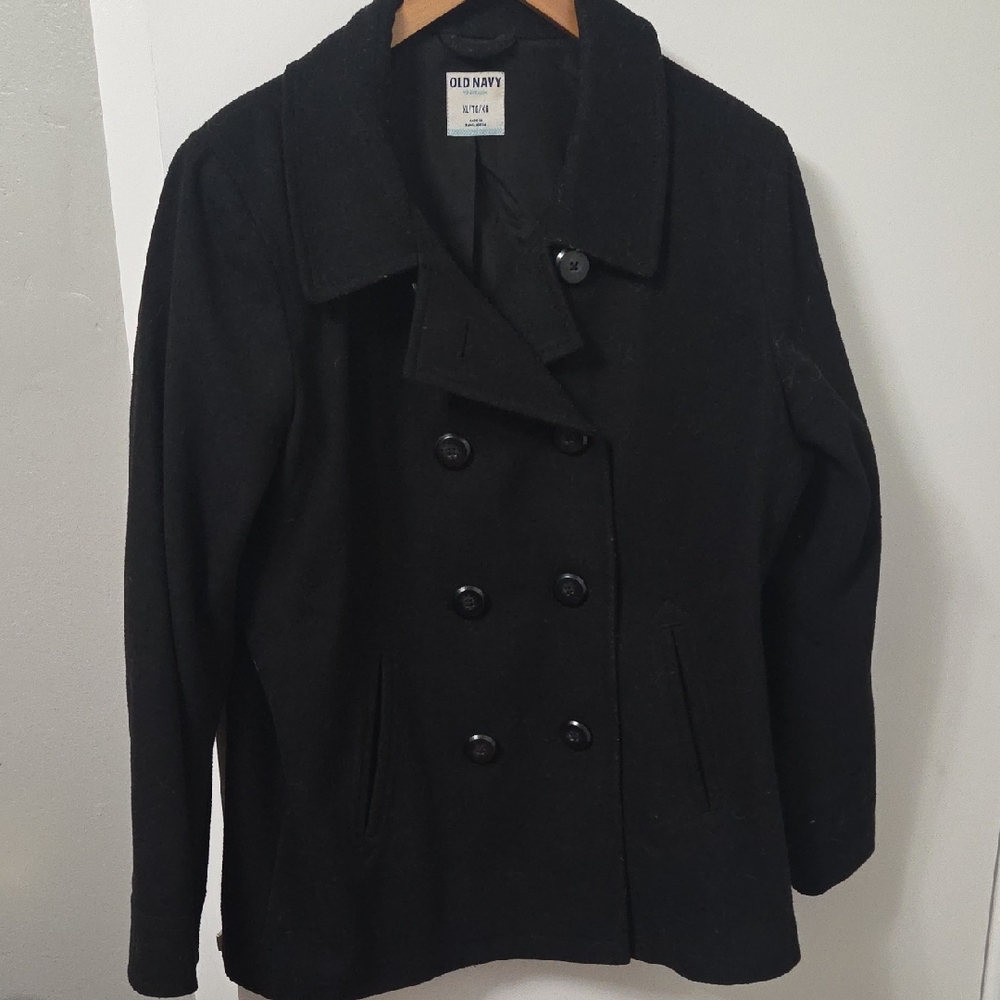 Old Navy Wool Blend Black Peacoat